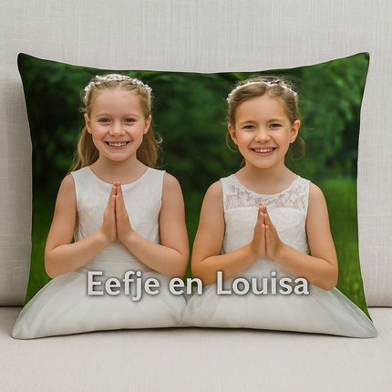 Serkussen bedrukt met foto 45 x 45 cm