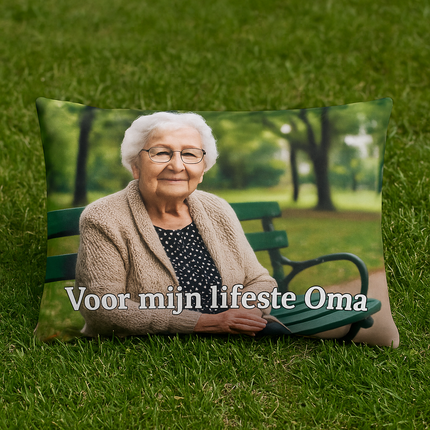 Sierkussen voor buiten met foto - 50 cm x 30 cm 