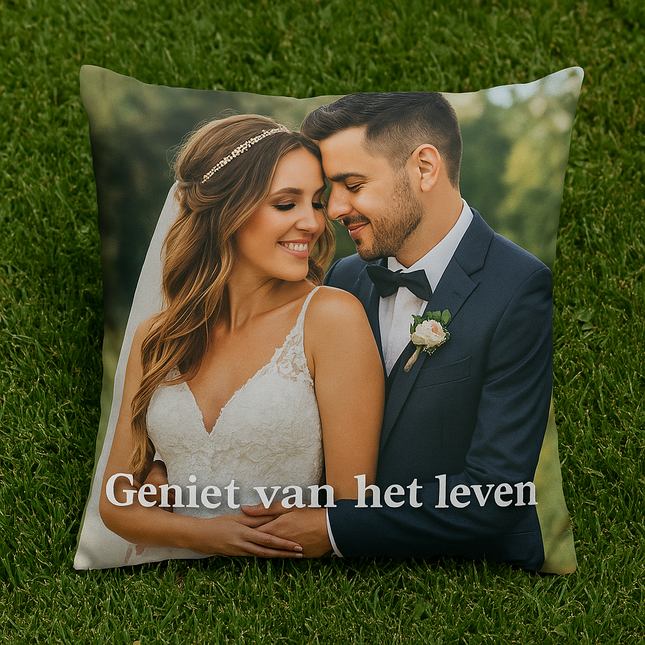 Sierkussen voor buiten met foto print 50 cm x 50 cm