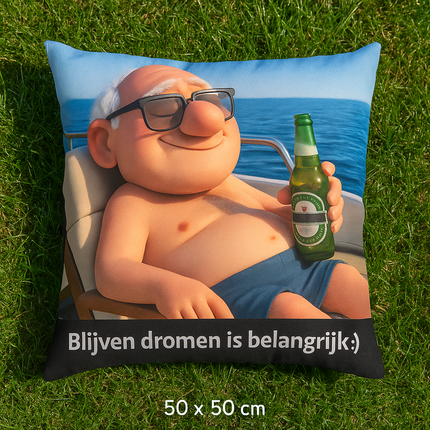 Sierkussen voor buiten met foto als cadeau 50 cm x 50 cm